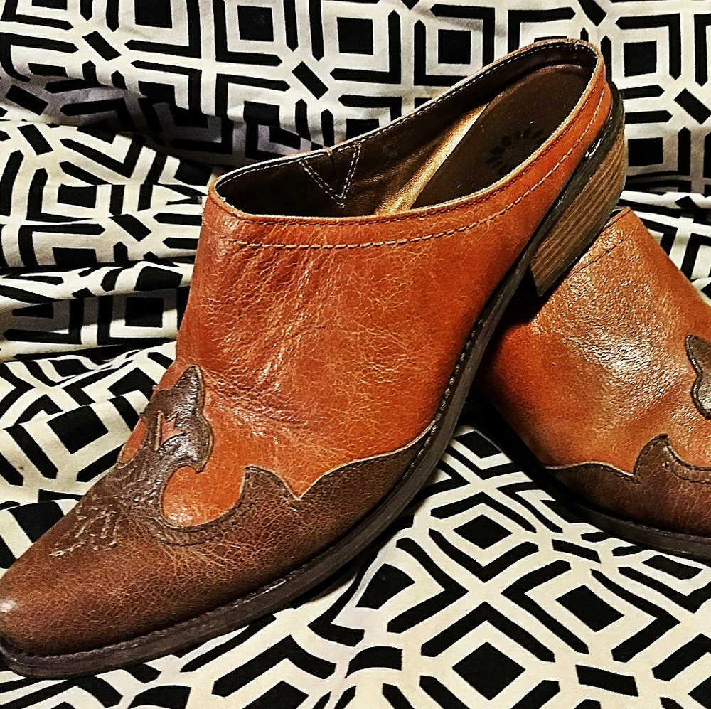 Yellow Box Slip On Mule Shoes